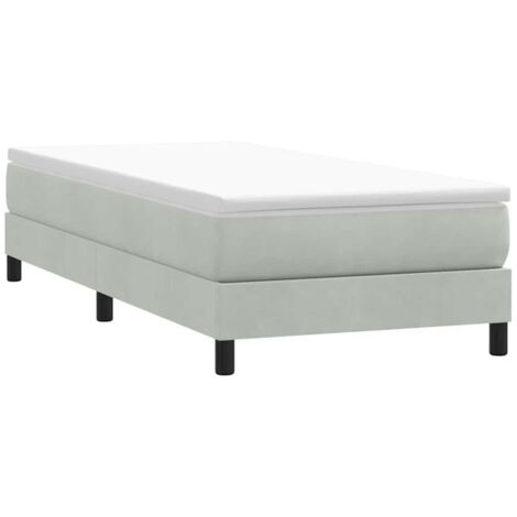 Boxspringbett ohne Matratze Hellgrau 90x210 cm Samt vidaXL444508