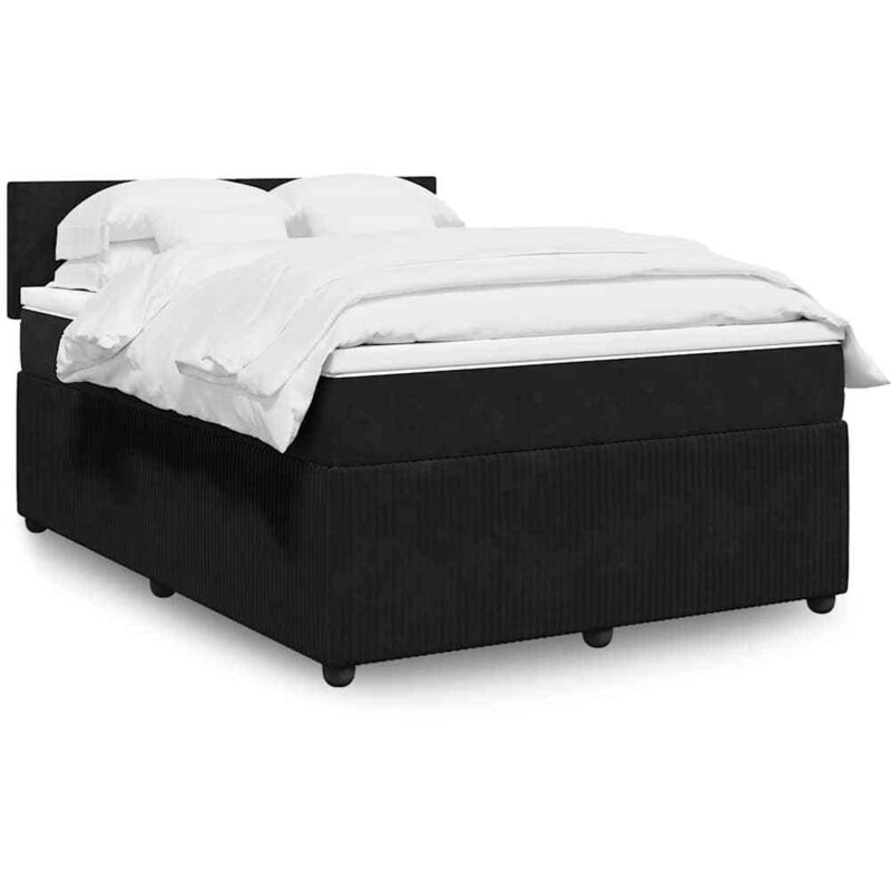 Boxspringbett Mit Matratze Schwarz 140x190 Cm Samt Vidaxl