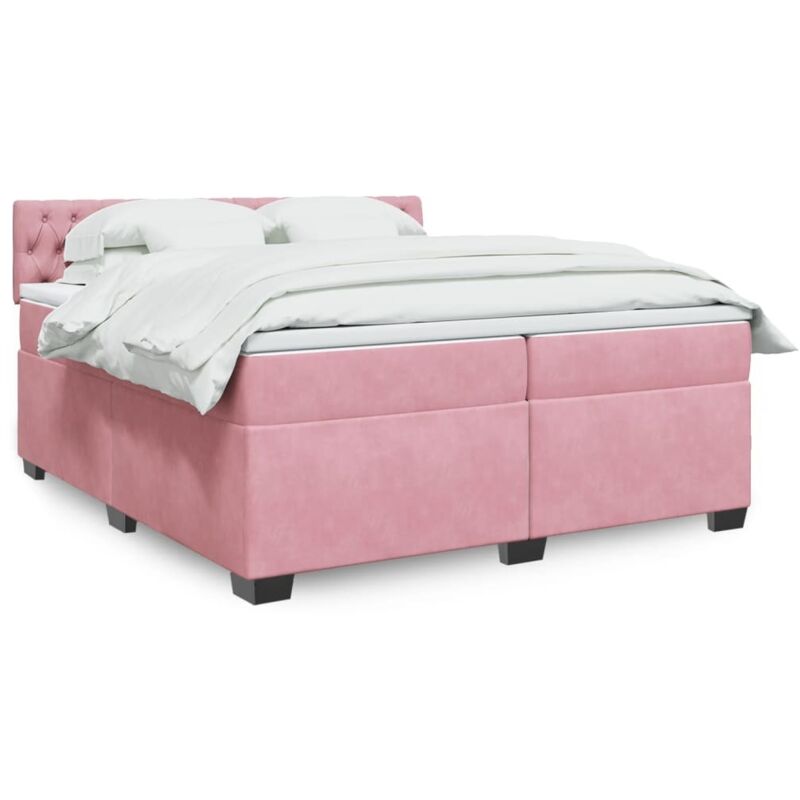 Boxspringbett Mit Matratze Rosa 200x200 Cm Samt Vidaxl