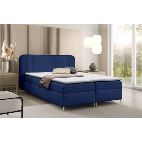 Boxspringbett Schlafzimmerbett ALIZE 120x200cm Stoff Fresh Blau