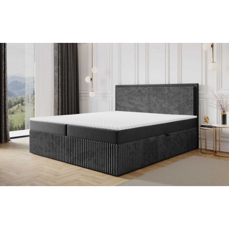 Boxspringbett Schlafzimmerbett HIDIS 140x200cm Stoff Vito Grafit
