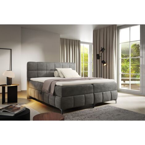 Boxspringbett Schlafzimmerbett SOPHIE 120x200cm Stoff Salvador Grafit