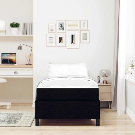 Boxspringbett Schwarz und Schwarz 90 x 190 cm vidaXL