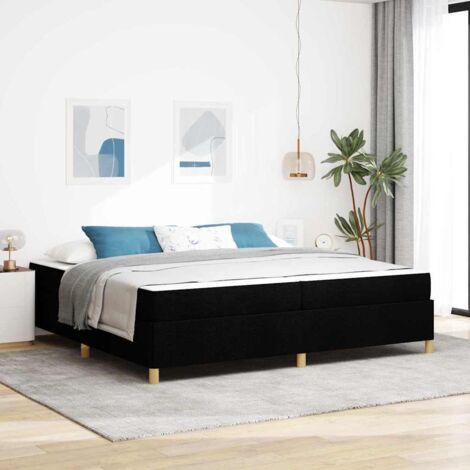 Boxspringbett Schwarz und Weiß und Schwarz 200 x 200 cm Stoff vidaXL