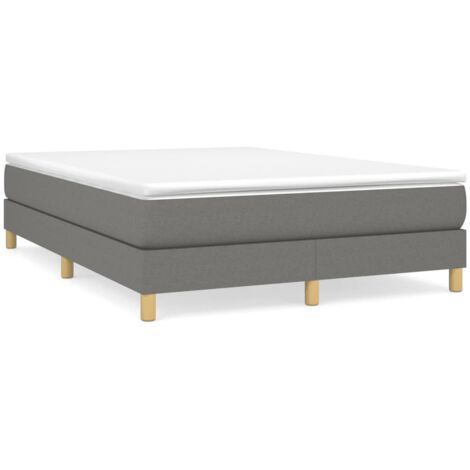 Boxspringbettgestell Dunkelgrau 140x200 cm Stoff vidaXL