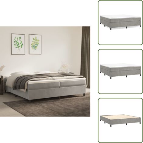 Boxspringbettgestell Hellgrau - vidaXL Boxspringbettgestell Hellgrau 200x200 cm Samt - Samt