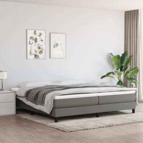 Boxspringbett，Schlafzimmerbett，Polsterbett，Hotellbett Dunkelgrau 200x200 cm Stoff DXJT510400