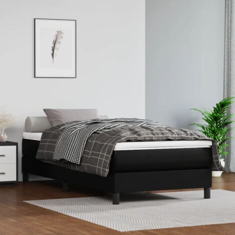 Boxspringmatratze Schwarz 80x200x20 cm Kunstleder