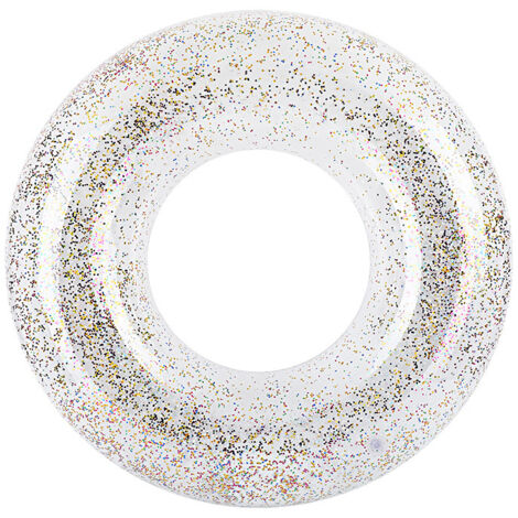 Boya de natación transparente con lentejuelas brillantes, 26 cm de diámetro interior (5-10 años)