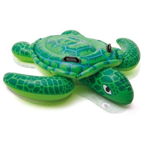 Boya hinchable para nadar, boya de playa con forma de tortuga marina verde (150 cm x 127 cm)