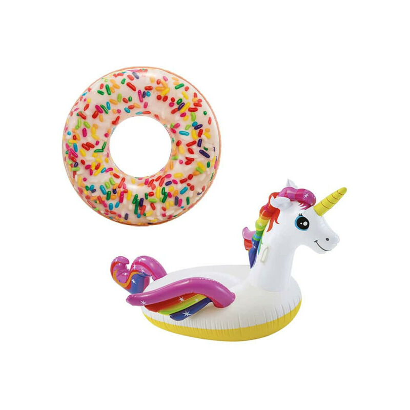 

Boya inflable para donuts con copos de azúcar de 114 cm de diámetro - Boya inflable para unicornio 201x140x97 cm