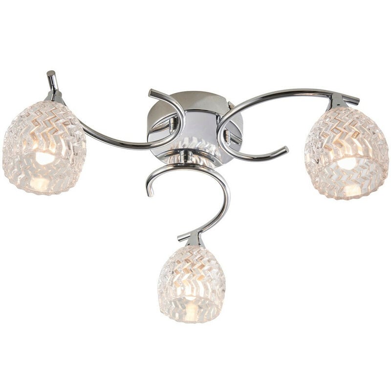 Endon - Boyer - 3 Light Semi Flush Multi Arm Ceiling Light Chrome, G9