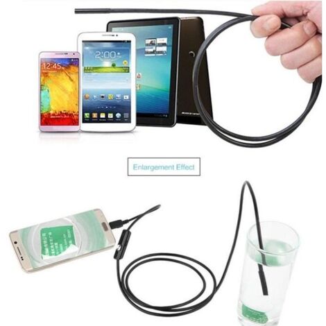 BOYOU Endoscope numerique 7mm lentille de la caméra de mise au point 2M étanche 6 LED endoscope Android mini-endoscope câble USB