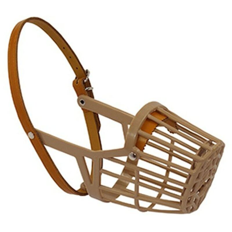 

Bozal para perro | Bozal de plastico marron | Bozal tipo cesta | Bozal para perro talla 4