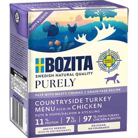 BOZITA DOG Purley Pate Duoprotein Puppy - Tacchino e Pollo 370g