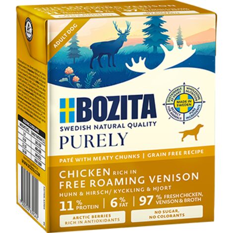 BOZITA Puro Pollo y Jabal铆 Patty Comida H煤meda para Gatos 6x370g