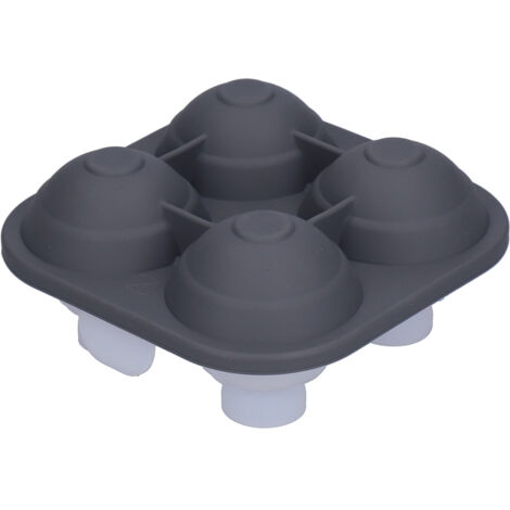 BPA-freie Silikon-Eiswürfelform mit 4 Fächern, inklusive Deckel und Trichter, für die heimische Küche, graue Farbe