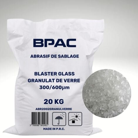 BPAC BLASTERGLASS Abrasif Verre 20 KG - Abrasif Sablage 300-600
