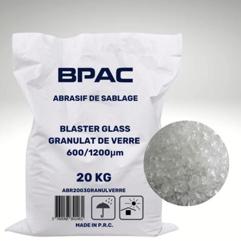 BPAC BLASTERGLASS Abrasif Verre 20 KG - Abrasif Sablage 600-1200