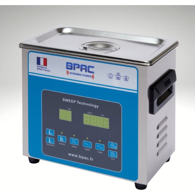 BPAC Nettoyeur Ultrasons Pro avec Cuve 3 Litres - Turbo + Sweep