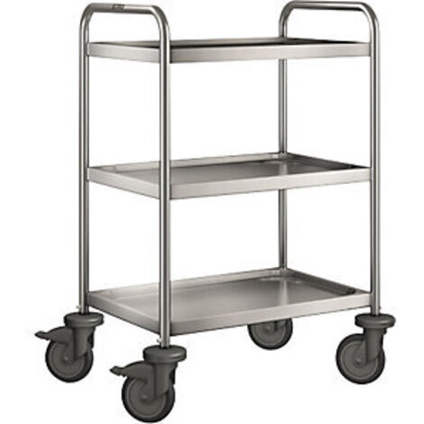 BPRO  Carrello di servizio BLANCO in acciaio inox  con 3