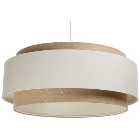 BPS Koncept DUM-005 Hängeleuchte DOBLO PVC-Kunststoff, mit Hanf und Leinentextil creme, beige 1xE27 40W H:107cm Ø60cm dimmbar