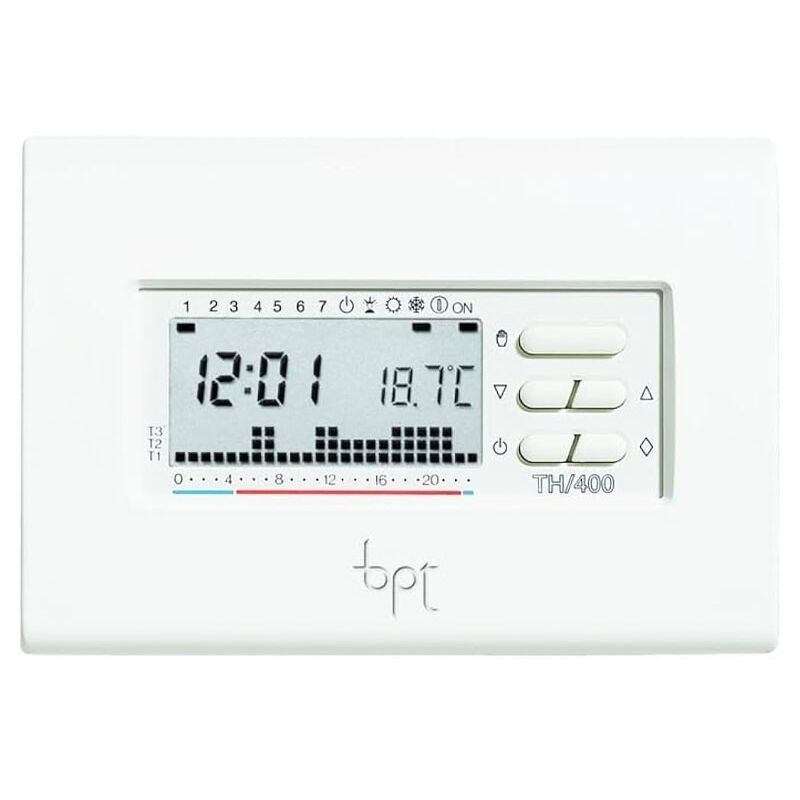 Bpt Cronotermostato Digitale A Parete Th 400 Settimanale Bianco 694...