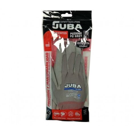 BPU2000G/10 GUANTE NYLON PALMA RECUBIERTA DE POLIURETANO. CON PUÃ‘O. COLOR GRIS. EMBO - JUBA