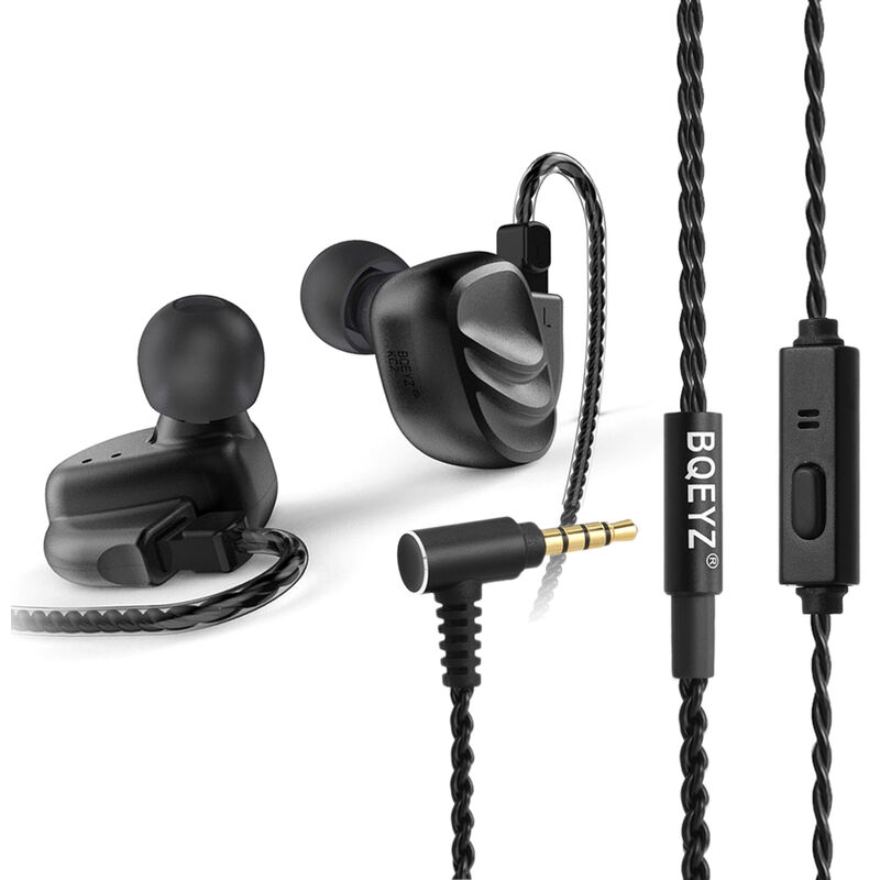 

KC2 Auriculares internos con cable Auriculares DIY 2BA + 2DD Auriculares hibridos HIFI dinamicos Auriculares deportivos para correr con bajos Cable