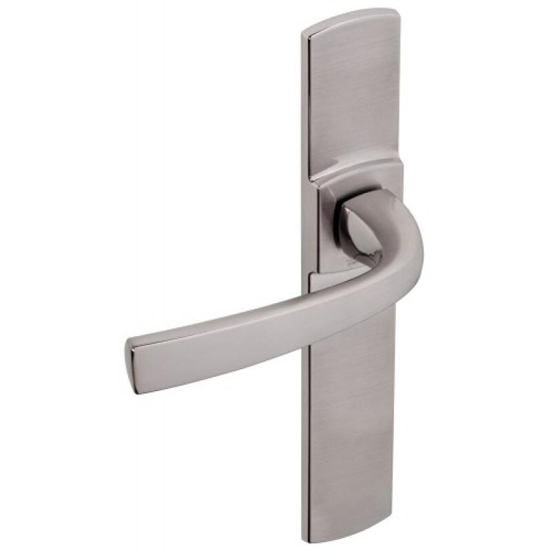 Vachette - Béquille double muze sur plaque 195 mm clé i pour porte épaisseur 48 à 53 mm chromé velours