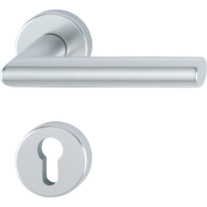 Hoppe - Béquille double sur rosaces Amsterdam ep 35-45 mm argent clé i