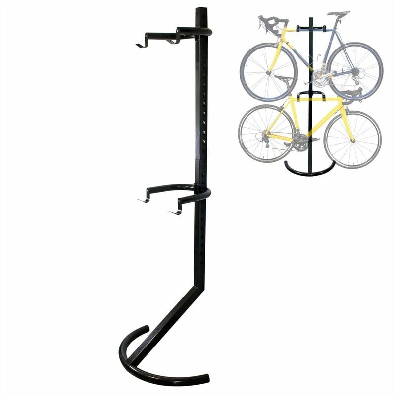 Helloshop26 - Béquille pour 2 vélos 90 kg bicyclette support système suspension accrochage