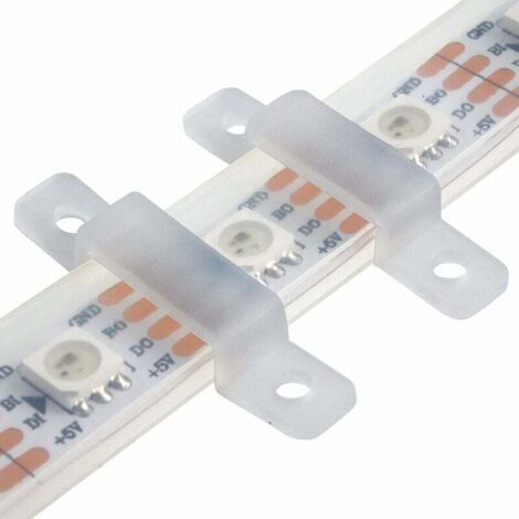 BR-Vie 100 piezas de clips de fijación para tiras de LED, clips para tiras de LED de 10 mm de ancho, resistentes al agua.