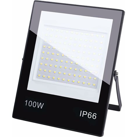 BR-Vie 100W Reflector LED para exteriores Antirreflejo 6500K Blanco frío Reflector LED para exteriores IP66 Impermeable, equivalente a halógeno Reflector Reflector LED para jardín