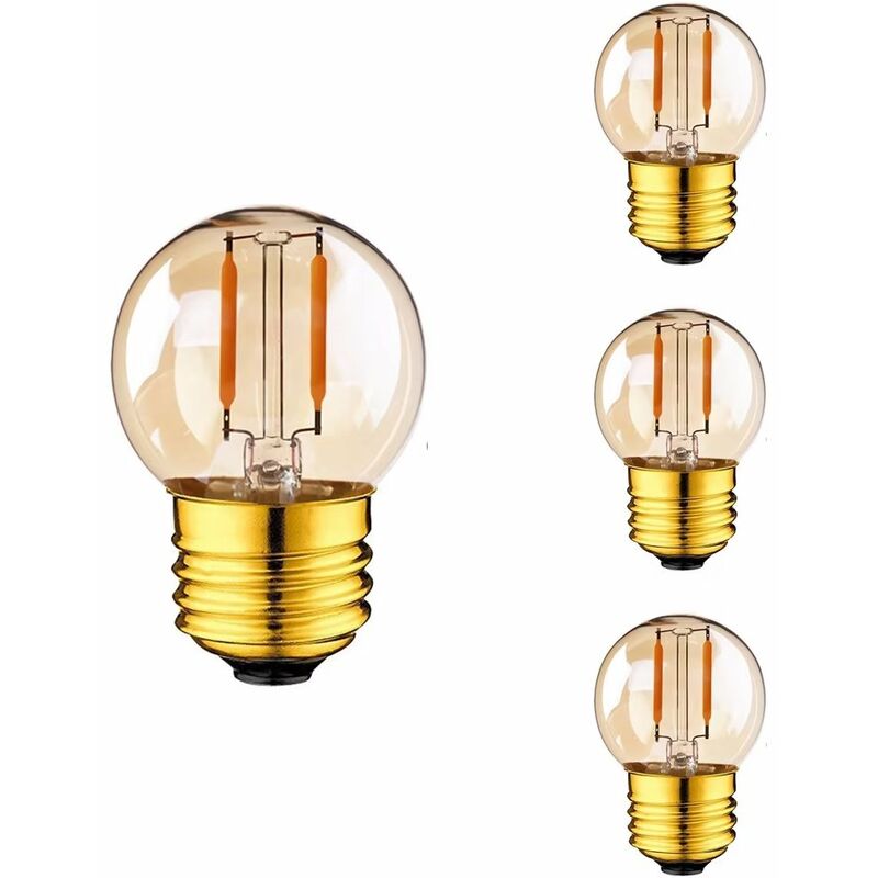 BR-Vie 1W E27 G40 Mini Globe Ampoule Ambre, Ampoule led Edison Globe, Blanc Super Chaud 2200K, Ampoule Ersetzt 15W, Ampoule led en Verre Ambre, Non