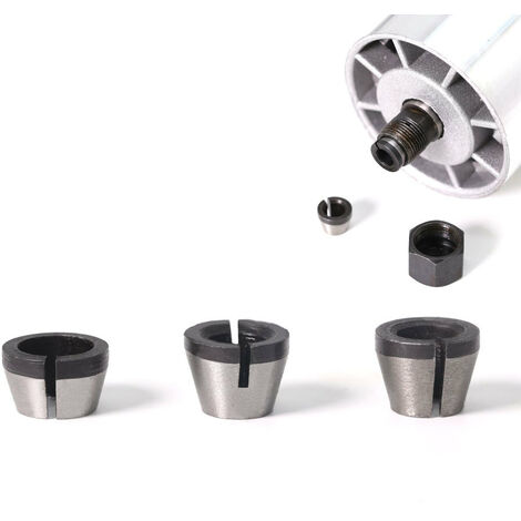 BR-Vie 3-teiliges Spannzangenset Graviermaschine Spannzangenfutter Adapter Spannzangenfutter 6,35 mm 8 mm 6 mm für elektrische Schneidemaschine Fräserfutter