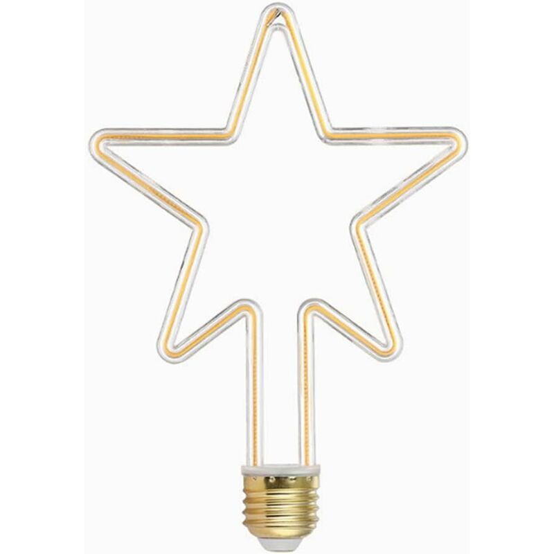 BR-Vie 4W E27 Créatives Ampoules led Étoile Décorative en Forme d'étoile Ampoule à Filament Blanc Chaud 2700K ac 220V Angle de diffusion 360 Lumière
