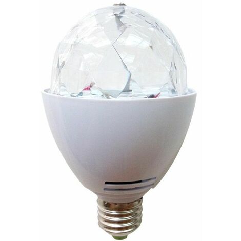 Ampoule LED Couleur A60 Rotative - Culot E27 - Boule Disco Angle Éclairage  120°- Lampe RGB Multicolore 3,2W- Lumière RVB - SEDRVB Xanlite