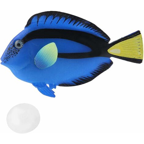 BR-Vie Faux Poisson Ornement décoration d'aquarium Tropical Faux Poisson drôle Lumineux Poisson(Bleu)