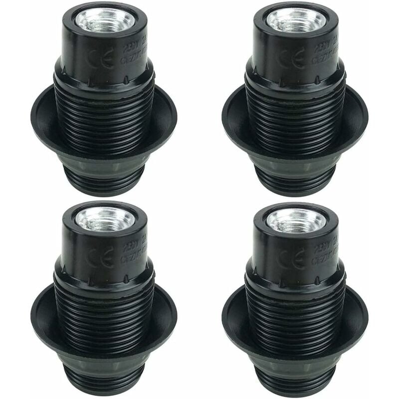 Vis E14 Noir, Support D'ampoule E14, 4 Pièces Douille E14, Ampoule à Douille E14, Douille D'ampoule Solide, Adaptateur Noir Socket, Douilles de Lampe