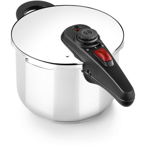 BRA Allure Pentola a pressione rapida, 9 litri, acciaio inox 18/10, adatta a ogni tipo di cucina, compresa a induzione
