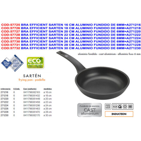 Bra Efficient Bratpfanne aus Aluminiumguss, 18 cm, 6 mm