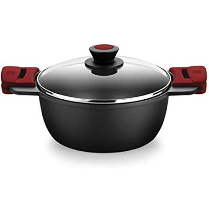 BRA Premiere - 32 cm high cast aluminum saucepan - 3 layers, reinforced non-stick coating, 2 removable handles