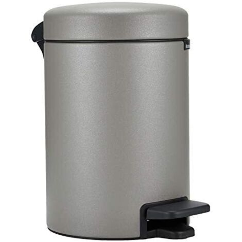 Brabantia 126260 Mülleimer, glänzend grau, 3 Liter