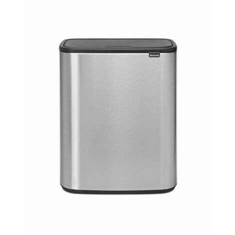 Brabantia 221422 Pattumiera Bo Touch Bin, 2 x 30L, Acciaio opaco (a prova di impronte digitali)