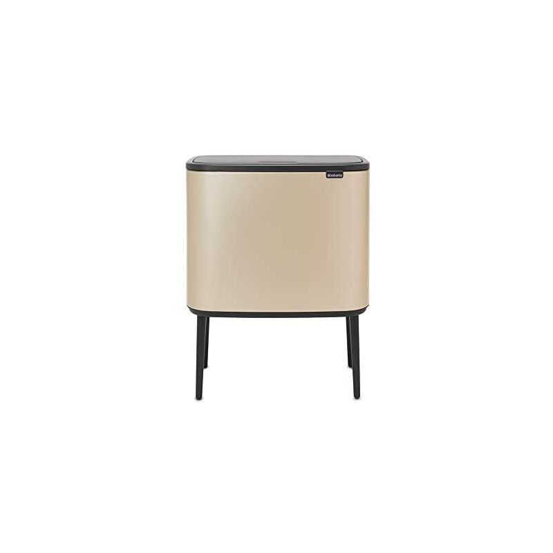 Bo Touch Poubelle de recyclage, acier, couleur Metallic Gold, 11 + 23 Litres - Brabantia
