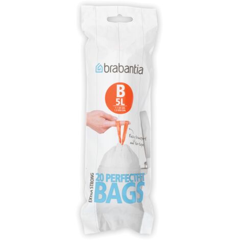 BRABANTIA 5L weiße Badezimmer-Müllbeutel BRABANTIA