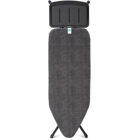 Brabantia - Asse da Stiro C - Per Caldaia a Vapore - Modello XL per Stirare - Supporto in metallo - Regolabile in Altezza - Robusto a Quattro Gambe - Pieghevole - Denim Black - 124x45 cm
