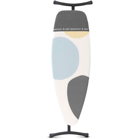 Brabantia - Asse da Stiro D - Per Caldaia a Vapore - Modello XL per Stirare - Regolabile in Altezza - Piedini Antiscivolo Protettivi Robusti - Adatto per Stirare Seduti - Spring Bubbles - 135x45 cm