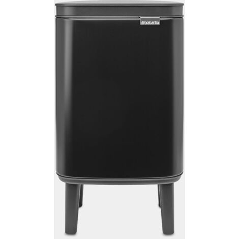 Brabantia - Bin de cestino Bo Hi 4 L con coperchio de soft close, interno estraibile e maniglia per il trasporto de - Adatto per bagno, camera da letto e ufficio domestico - Nero opaco